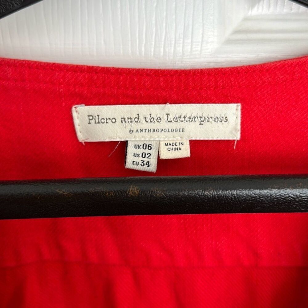 Anthropologie Pilcro and the Letterpress Red Button Front Dress | 2 - Picture 6 of 6